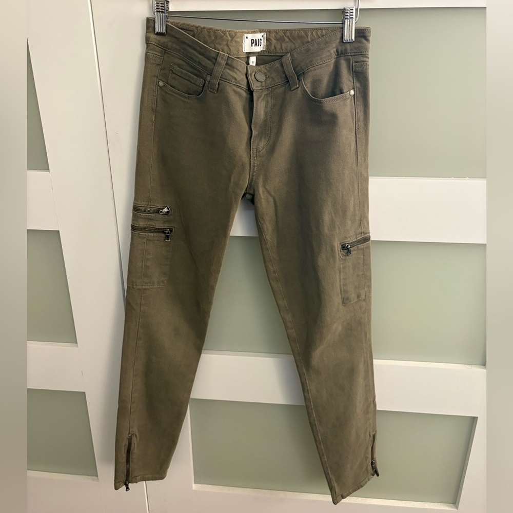PAIGE Skinny Jeans Army Green Size 27